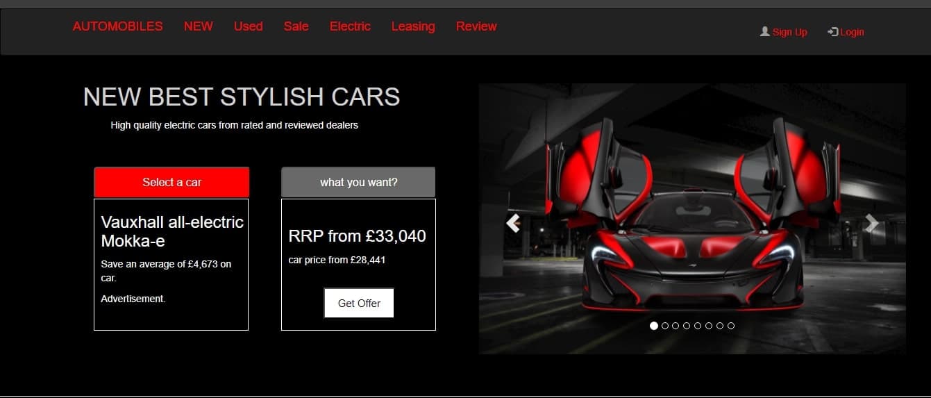 Car Automobiles Landing Page